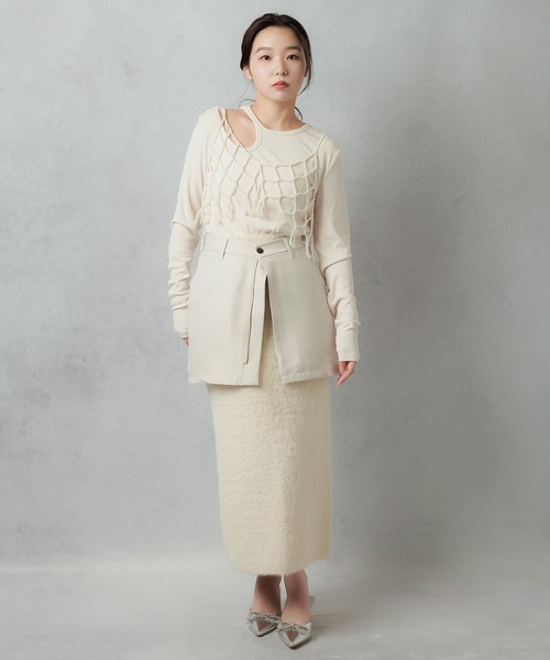 Lull（ルル）の「【Lull / ルル】セットアップ対応 / フロントジップミニスカート（スカート・レディース・チャコール/アイボリー/ブラック・ONESIZE）」の19枚目の写真