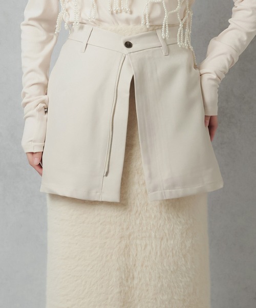 Lull（ルル）の「【Lull / ルル】セットアップ対応 / フロントジップミニスカート（スカート・レディース・チャコール/アイボリー/ブラック・ONESIZE）」の11枚目の写真