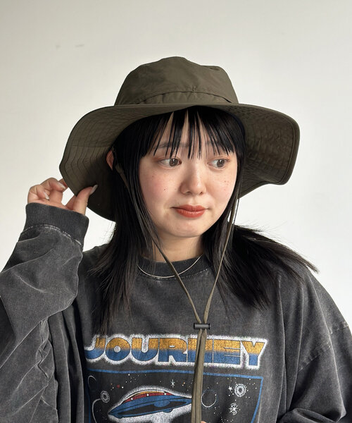 CPCM（シーピーシーエム）の「撥水ナイロンアドベンチャーハット（キャップ・レディース・ブラック/アイボリー/カーキ・FREE）」の3枚目の写真