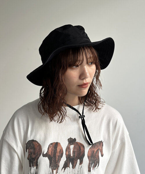 CPCM（シーピーシーエム）の「撥水ナイロンアドベンチャーハット（キャップ・レディース・ブラック/アイボリー/カーキ・FREE）」の2枚目の写真