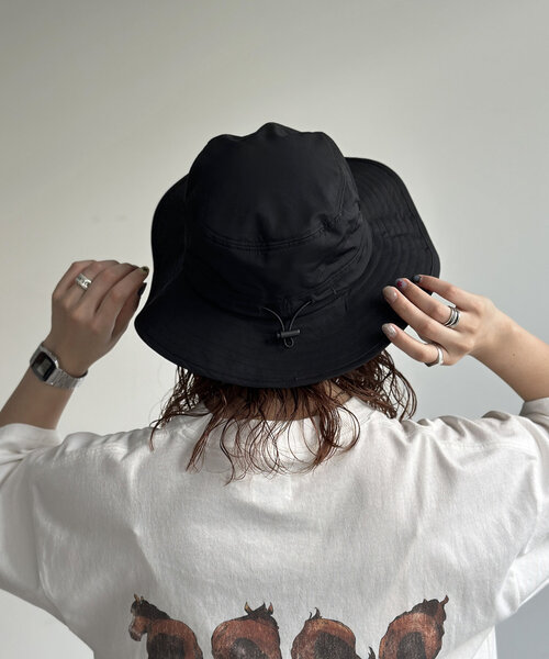 CPCM（シーピーシーエム）の「撥水ナイロンアドベンチャーハット（キャップ・レディース・ブラック/アイボリー/カーキ・FREE）」の10枚目の写真