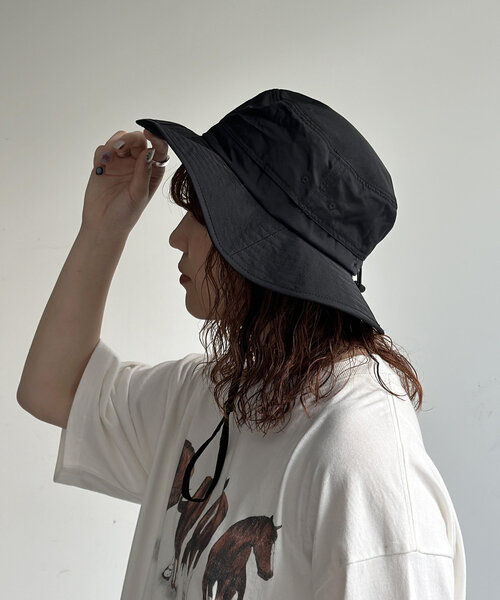 CPCM（シーピーシーエム）の「撥水ナイロンアドベンチャーハット（キャップ・レディース・ブラック/アイボリー/カーキ・FREE）」の9枚目の写真