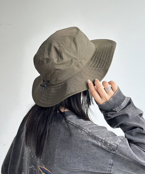 CPCM（シーピーシーエム）の「撥水ナイロンアドベンチャーハット（キャップ・レディース・ブラック/アイボリー/カーキ・FREE）」の5枚目の写真