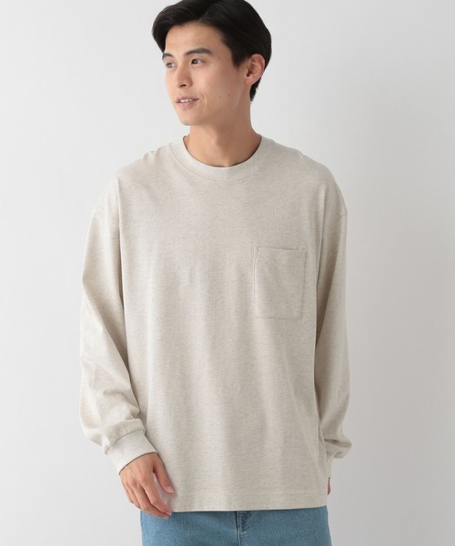 GLOBAL WORK Smile Seed Store(グローバルワーク スマイルシードストア)の「コットンロングスリーブTシャツ/115916(Tシャツ/カットソー・メンズ・オフホワイト/ブラック/チャコール/杢グレー/ブラウン系その他/セージグリーン・LARGE/SMALL/X-LARGE/MEDIUM)」の3枚目の写真