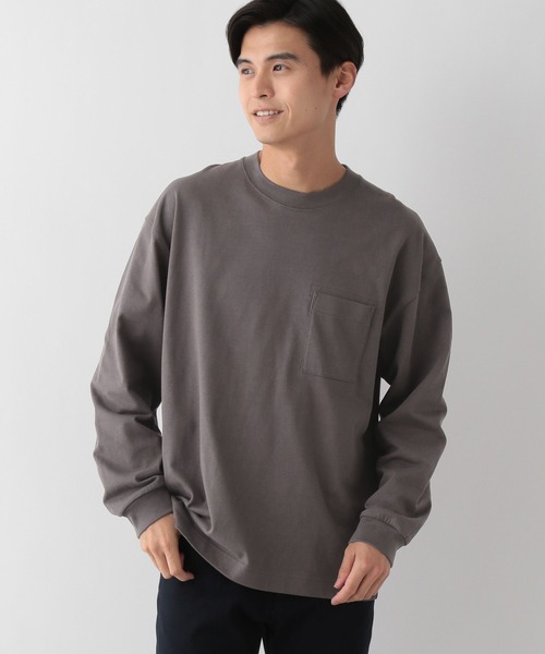 GLOBAL WORK Smile Seed Store(グローバルワーク スマイルシードストア)の「コットンロングスリーブTシャツ/115916(Tシャツ/カットソー・メンズ・オフホワイト/ブラック/チャコール/杢グレー/ブラウン系その他/セージグリーン・LARGE/SMALL/X-LARGE/MEDIUM)」の4枚目の写真