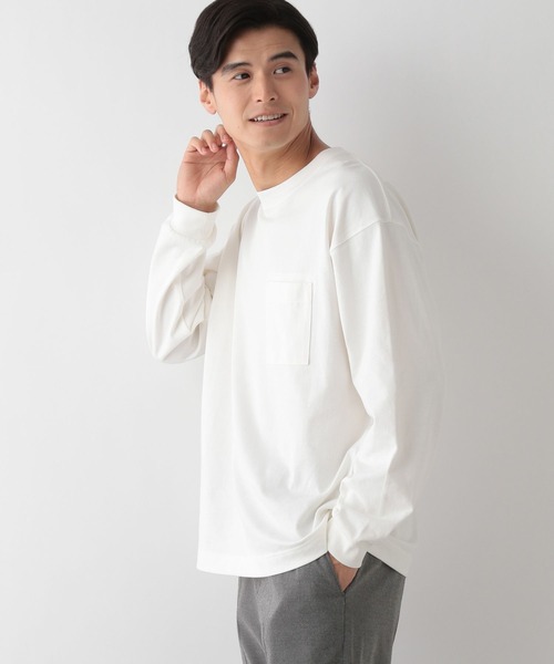 GLOBAL WORK Smile Seed Store(グローバルワーク スマイルシードストア)の「コットンロングスリーブTシャツ/115916(Tシャツ/カットソー・メンズ・オフホワイト/ブラック/チャコール/杢グレー/ブラウン系その他/セージグリーン・LARGE/SMALL/X-LARGE/MEDIUM)」の8枚目の写真