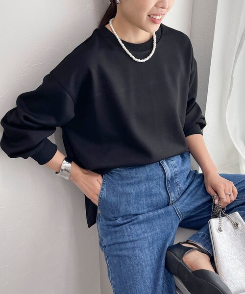 fredy emue（フレディエミュ）の「《セットアップ対応》ダンボールニットプルオーバー（Tシャツ/カットソー・レディース・グレー/オフホワイト/ブラック・38）」の3枚目の写真