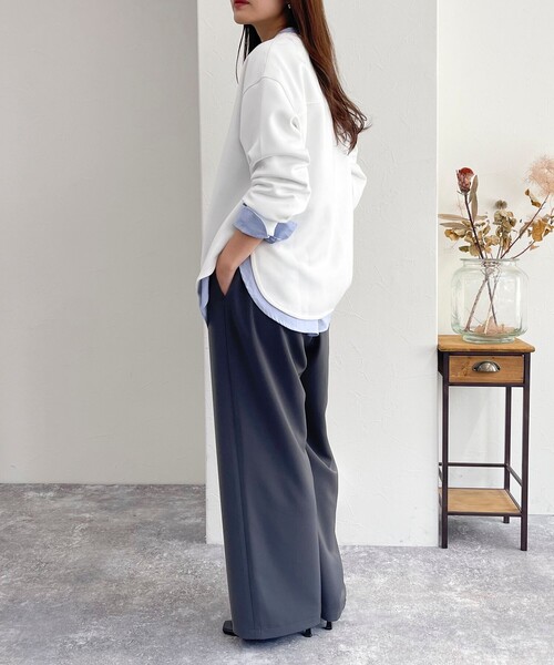 fredy emue（フレディエミュ）の「《セットアップ対応》ダンボールニットプルオーバー（Tシャツ/カットソー・レディース・グレー/オフホワイト/ブラック・38）」の6枚目の写真