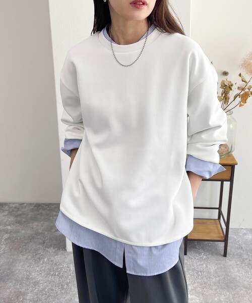 fredy emue（フレディエミュ）の「《セットアップ対応》ダンボールニットプルオーバー（Tシャツ/カットソー・レディース・グレー/オフホワイト/ブラック・38）」の12枚目の写真