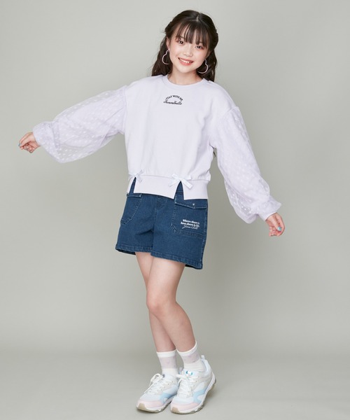 JENNI belle（ジェニィベル）の「【WEB限定】【コットン100％】ハートチュールレイヤードトレーナー（スウェット・キッズ・ラベンダー/ブラック/ピンク・120cm/150cm/140cm/130cm）」の21枚目の写真