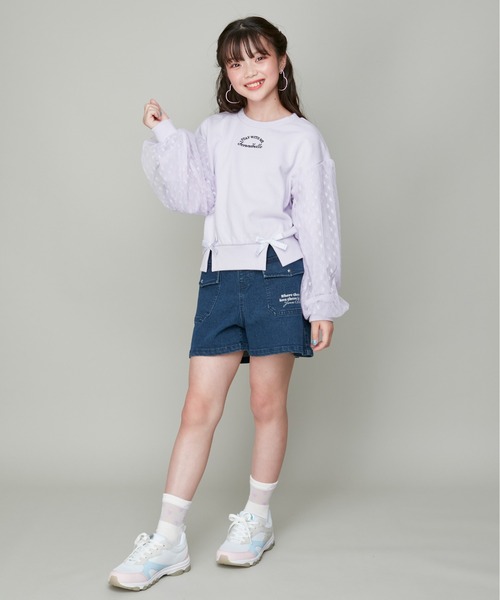 JENNI belle（ジェニィベル）の「【WEB限定】【コットン100％】ハートチュールレイヤードトレーナー（スウェット・キッズ・ラベンダー/ブラック/ピンク・120cm/150cm/140cm/130cm）」の22枚目の写真