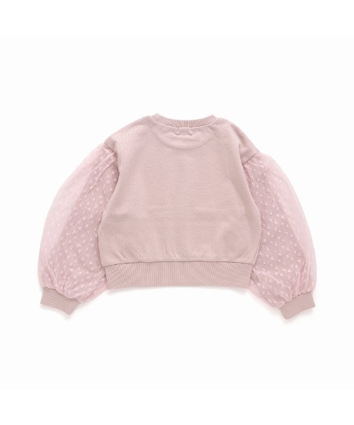 JENNI belle（ジェニィベル）の「【WEB限定】【コットン100％】ハートチュールレイヤードトレーナー（スウェット・キッズ・ラベンダー/ブラック/ピンク・120cm/150cm/140cm/130cm）」の7枚目の写真