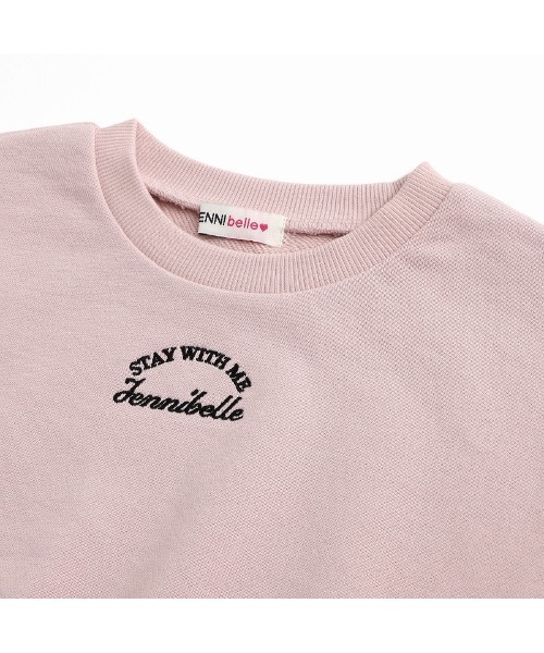 JENNI belle（ジェニィベル）の「【WEB限定】【コットン100％】ハートチュールレイヤードトレーナー（スウェット・キッズ・ラベンダー/ブラック/ピンク・120cm/150cm/140cm/130cm）」の10枚目の写真