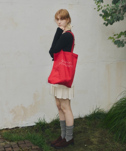 GIUNON（ジウノン）の「dot print tote bag / ドットプリントトートバッグ（トートバッグ・レディース・レッド/ブラック・FREE）」の6枚目の写真