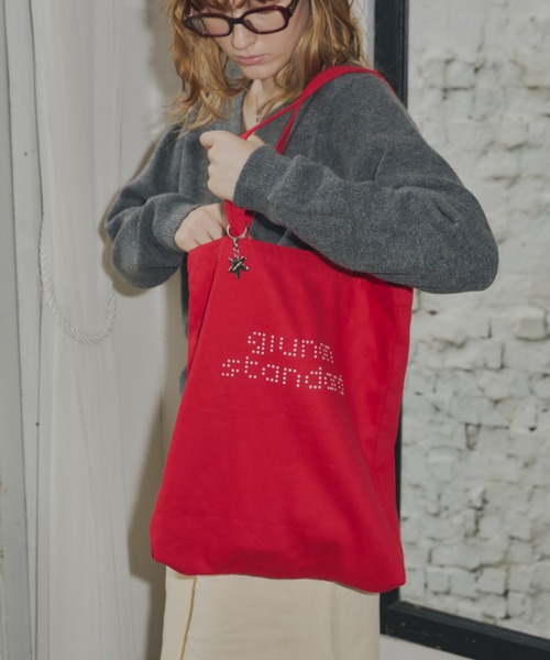 GIUNON（ジウノン）の「dot print tote bag / ドットプリントトートバッグ（トートバッグ・レディース・レッド/ブラック・FREE）」の12枚目の写真
