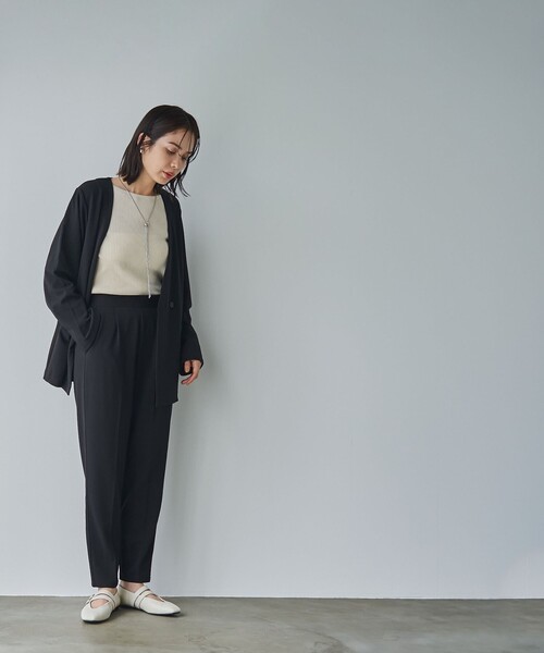 RONEL（ロネル）の「イージージョーゼットダブルジャケット（テーラードジャケット・レディース・ライトグレー/ブラック/ネイビー・S/M/L）」の8枚目の写真