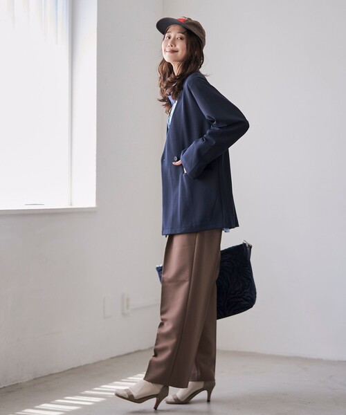 RONEL（ロネル）の「イージージョーゼットダブルジャケット（テーラードジャケット・レディース・ライトグレー/ブラック/ネイビー・S/M/L）」の15枚目の写真