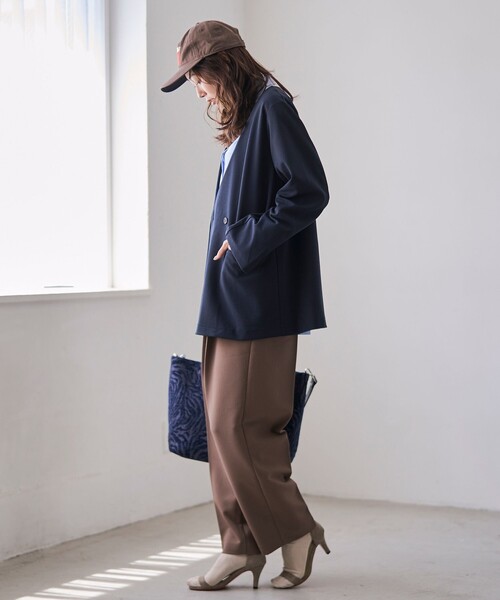 RONEL（ロネル）の「イージージョーゼットダブルジャケット（テーラードジャケット・レディース・ライトグレー/ブラック/ネイビー・S/M/L）」の16枚目の写真