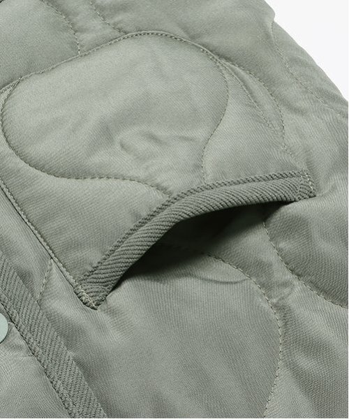 petit main（プティマイン）の「【GOODPRICE/撥水加工】キルティングジャケット（ノーカラージャケット・キッズ・ターコイズブルー/ブラック/モカ/ライトカーキ・80ｃｍ/90cm/100cm/110cm/120cm/130cm）」の13枚目の写真