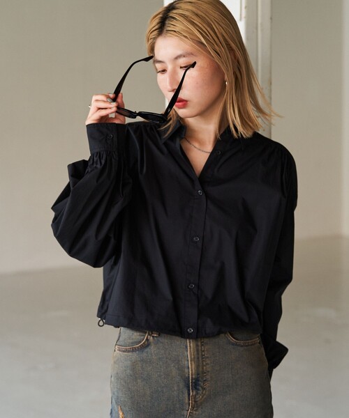 セール】限定展開 ブロード 裾 ドローコード ショート ロングスリーブ