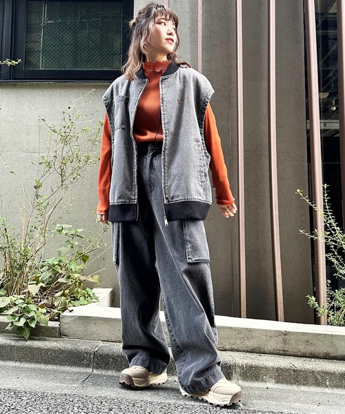 DOUBLE NAME（ダブルネーム）の「カラーオーバーダイベスト/ユニセックス（ベスト・レディース・ブラウン/パープル/ブラック・FREE）」の10枚目の写真