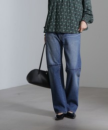 NANO universe | リメイク風ワイドストレートパンツ(デニムパンツ)