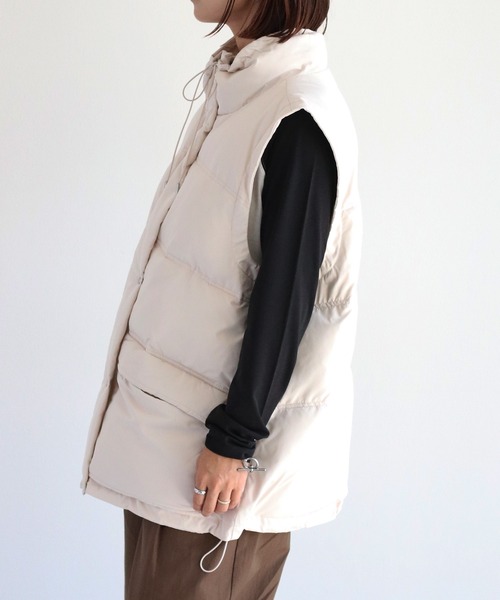 cepo（セポ）の「エアコンダウンハーフベスト（ダウンベスト・レディース・オフホワイト/ブラック・M）」の9枚目の写真