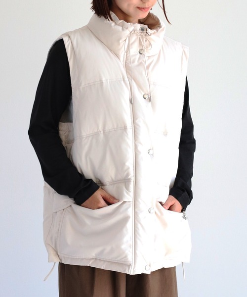 cepo（セポ）の「エアコンダウンハーフベスト（ダウンベスト・レディース・オフホワイト/ブラック・M）」の12枚目の写真