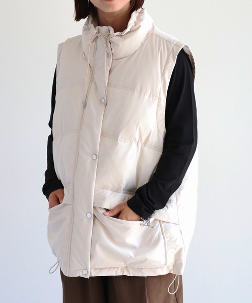 cepo（セポ）の「エアコンダウンハーフベスト（ダウンベスト・レディース・オフホワイト/ブラック・M）」の8枚目の写真
