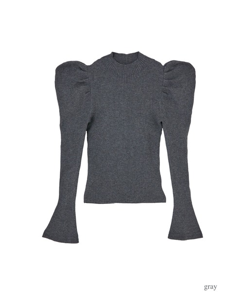 Volume Sleeve Rib Knit Top（ニット/セーター）｜Her lip to（ハー