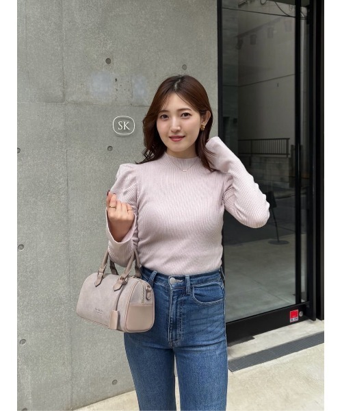 Volume Sleeve Rib Knit Top（ニット/セーター）｜Her lip to（ハー