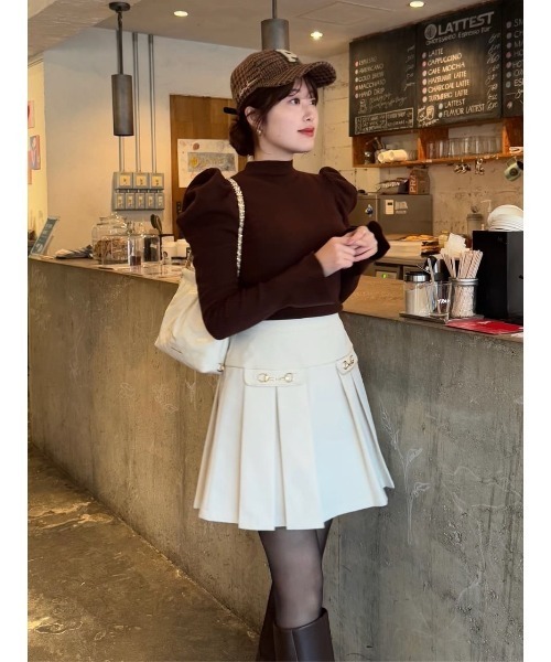 Volume Sleeve Rib Knit Top（ニット/セーター）｜Her lip to（ハー