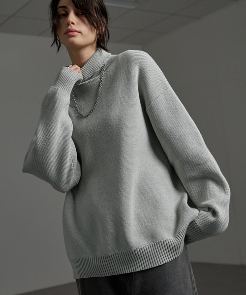 ウォッシャブルミラノリブルーズハイネックニット（ニット/セーター