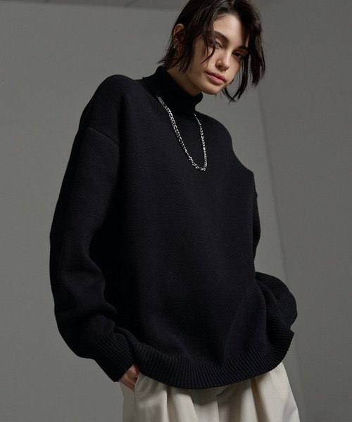 ウォッシャブルミラノリブルーズハイネックニット MONO-MART│MONO