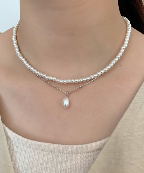 ciite'(シーテ)の「pearl necklace 2 set / 淡水パールネックレス 2個セット(ネックレス・レディース・ゴールド/シルバー・FREE)」の3枚目の写真