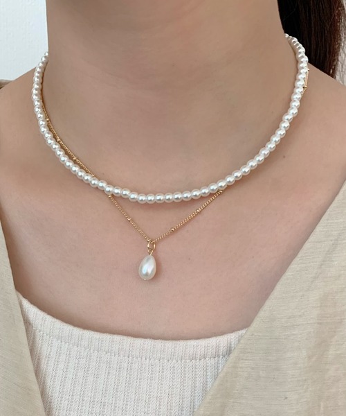 ciite'(シーテ)の「pearl necklace 2 set / 淡水パールネックレス 2個セット(ネックレス・レディース・ゴールド/シルバー・FREE)」の4枚目の写真