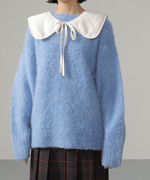 emesuelee（エメスーリー）の「ナイロン付け襟（付け襟・レディース・ダークベージュ/アイボリー/ブラック/ブラウン・フリー）」の12枚目の写真