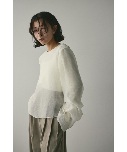 STYLEMIXER(スタイルミキサー)の「レイヤーギャザートップ(シャツ/ブラウス・レディース・ピンク/ブラック/ホワイト・SMALL/MEDIUM)」の9枚目の写真