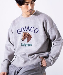 【GEVACO/ゲバコ】ホースサガラ刺繍 プルオーバークルーネックニット UNISEX