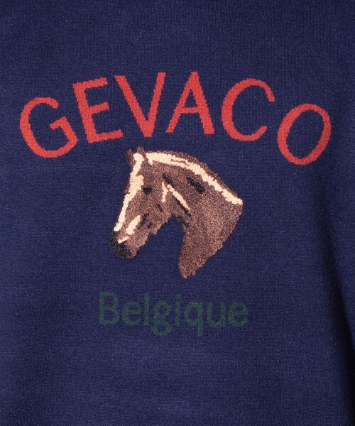 GEVACO(ゲバコ)の「【GEVACO/ゲバコ】ホースサガラ刺繍 プルオーバークルーネックニット UNISEX(ニット/セーター・メンズ・ネイビー/アイボリー/グレー・M/L)」の5枚目の写真