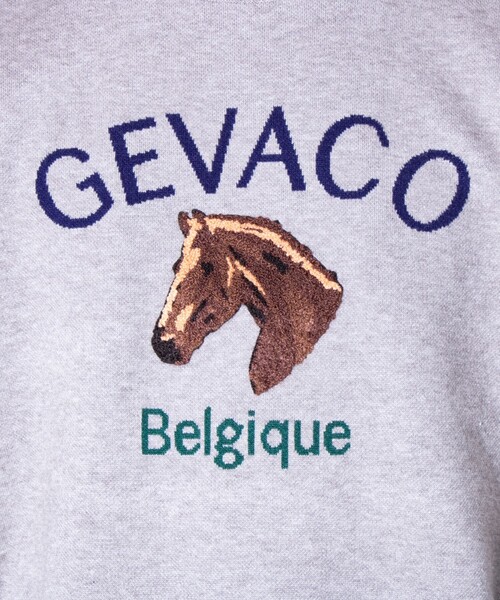 GEVACO(ゲバコ)の「【GEVACO/ゲバコ】ホースサガラ刺繍 プルオーバークルーネックニット UNISEX(ニット/セーター・メンズ・ネイビー/アイボリー/グレー・M/L)」の15枚目の写真