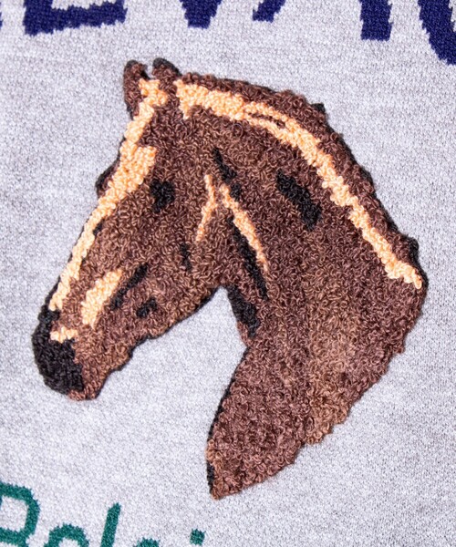 GEVACO(ゲバコ)の「【GEVACO/ゲバコ】ホースサガラ刺繍 プルオーバークルーネックニット UNISEX(ニット/セーター・メンズ・ネイビー/アイボリー/グレー・M/L)」の16枚目の写真