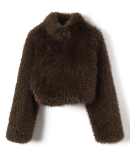 dispark（ディスパーク）の「DISPARK/フェイクファーブルゾン（ブルゾン・レディース・ブラウン/ブラック・FREE）」の3枚目の写真