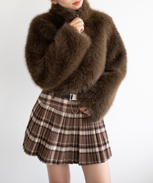 dispark（ディスパーク）の「DISPARK/フェイクファーブルゾン（ブルゾン・レディース・ブラウン/ブラック・FREE）」の14枚目の写真