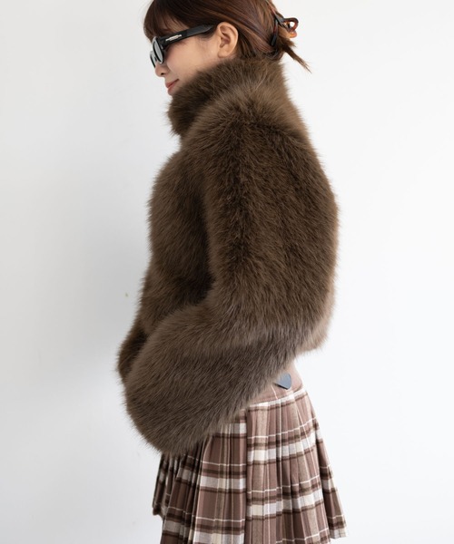 dispark（ディスパーク）の「DISPARK/フェイクファーブルゾン（ブルゾン・レディース・ブラウン/ブラック・FREE）」の15枚目の写真