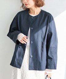 LAVEANGE（ラビアンジェ）の「【好機能シリーズ】撥水/UV/洗濯機可/ノーカラーコクーンジャケット（ノーカラージャケット）」