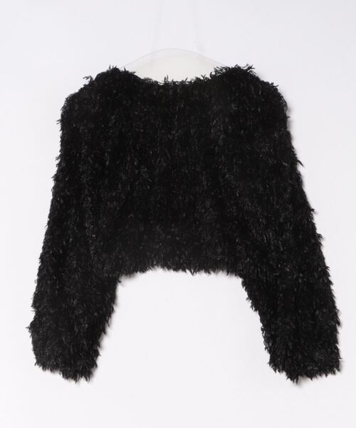 TRUNC（トランクエイティーエイト）の「Feather Yarn Cropped Pullover（ニット/セーター・レディース・ブラック/アイボリー・FREE）」の18枚目の写真