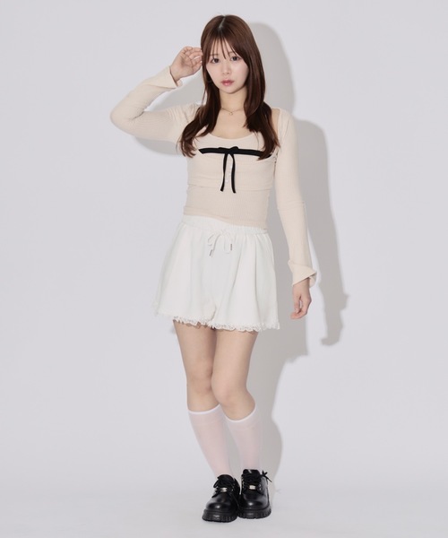 ALLuRing ChaRm(アリュリングチャーム)の「【2点セット】Ribbon Knit Camisole Ensemble / リボンニットキャミソール セット アンサンブル(ニット/セーター・レディース・アイボリー/ブラック/ブラウン・FREE)」の17枚目の写真