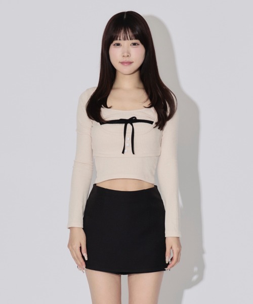 ALLuRing ChaRm(アリュリングチャーム)の「【2点セット】Ribbon Knit Camisole Ensemble / リボンニットキャミソール セット アンサンブル(ニット/セーター・レディース・アイボリー/ブラック/ブラウン・FREE)」の19枚目の写真