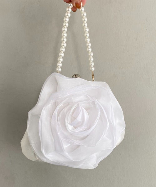 セール】ローズモチーフパール2WAYパーティーバッグ 結婚式 お呼ばれ